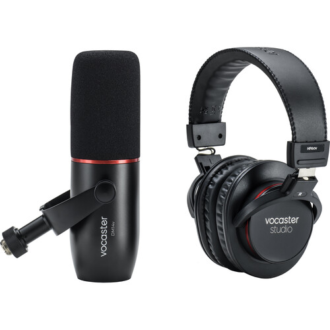 Focusrite Vocaster Broadcast Kit Micrófono Dinámico Cardioide XLR para Podcast con Audífonos HP60v